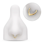 24KT GOLD PVD TITANIUM PAVÉ GEM V-SHAPE FRONT-FACING HINGED SEGMENT CLICKER