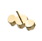 24KT GOLD PVD TITANIUM THREADLESS SEMI-BEZEL SET ROUND GEM/OPAL 3-CLUSTER TOP