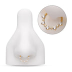 24KT GOLD PVD TITANIUM PRONG SET CLUSTER GEM FRONT FACING HINGED SEGMENT CLICKER