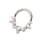 TITANIUM CLUSTERED 3-PETAL FLOWER FACING HINGED SEGMENT CLICKER