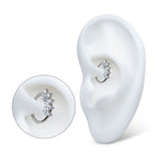 TITANIUM 5-CLUSTER MARQUISE CZ/STONE FRONT FACING HINGED SEGMENT CLICKER