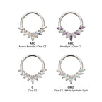 TITANIUM 9 GEM MARQUISE CLUSTER FRONT FACING HINGED SEGMENT CLICKER