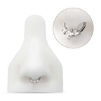 TITANIUM CLUSTERED PRONG SET PRINCESS GEM FRONT FACING HINGED SEGMENT CLICKER