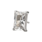 TITANIUM THREADLESS LUXE BAGUETTE PRONG SET GEM TOP