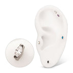 TITANIUM THREADLESS DOUBLE V-PRONG 3MM MARQUISE GEM TOP