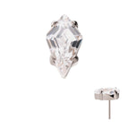 TITANIUM THREADLESS PRONG SET KITE SHAPED CZ TOP