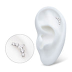 TITANIUM THREADLESS PRONG SET ROUND & TEARDROP SHAPE CZ 5-CLUSTER TOP