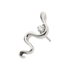 TITANIUM THREADLESS WITH 1.8MM PRONG SET ROUND CZ GEM SNAKE TOP