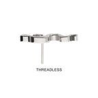 TITANIUM THREADLESS WITH 1.8MM PRONG SET ROUND CZ GEM SNAKE TOP