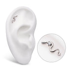 TITANIUM THREADLESS WITH 1.8MM PRONG SET ROUND CZ GEM SNAKE TOP