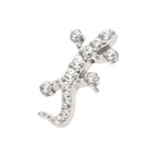 TITANIUM THREADLESS PAVE SET ROUND CZ GEM LIZARD TOP