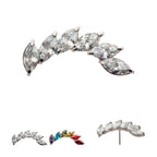 TITANIUM THREADLESS PRONG SET MARQUISE CZ STAGGERED 6-CLUSTER TOP