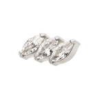 TITANIUM THREADLESS PRONG SET MARQUISE CZ DIAGONAL 3-CLUSTER TOP