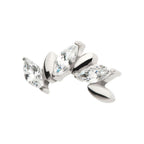 TITANIUM THREADLESS OSCILLATING MARQUISE CZ GEM 6-CLUSTER TOP