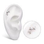 TITANIUM THREADLESS OSCILLATING MARQUISE CZ GEM 6-CLUSTER TOP