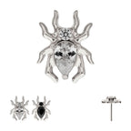 TITANIUM THREADLESS SPIDER TOP WITH TEARDROP & ROUND GEM