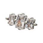 TITANIUM THREADLESS TRIPLE BAGUETTE PRONG SET GEM TOP