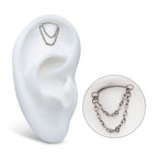 TITANIUM THREADLESS 2-TIER DANGLE CHAIN CURVED BAR TOP