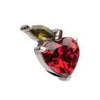 TITANIUM THREADLESS PRONG SET GEM APPLE TOP