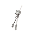 TITANIUM THREADLESS VERTICAL HELIX PRONG SET GEM TOP WITH DUO BAR DANGLE