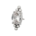 TITANIUM THREADLESS NOVA OVAL PRONG SET GEM TOP