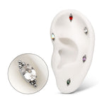 TITANIUM THREADLESS NOVA OVAL PRONG SET GEM TOP