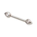 TITANIUM THREADLESS BEZEL TEARDROP CZ NIPPLE BARBELL
