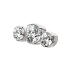 TITANIUM THREADLESS SEMI-BEZEL SET ROUND GEM/OPAL 3-CLUSTER TOP