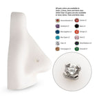 TITANIUM THREADLESS FLAT BASE LOW PROFILE 4 PRONG ROUND GEM TOP