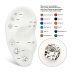 TITANIUM THREADLESS FLAT BASE LOW PROFILE 4 PRONG ROUND GEM TOP